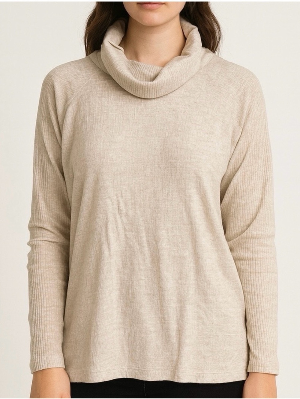 Lush women’s Cream Turtleneck Sweater